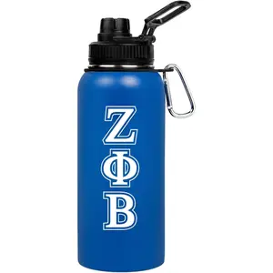 BBGreek  Zeta Phi Beta - 32 oz Insulated Stainless Steel Tumbler -Greek Letters - Official Vendor