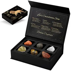 Leo Crystals Gift Set Zodiac Signs Healing Crystals Birthstones with Horoscope Box Set Leo Astrology Crystals Healing Stones Gifts