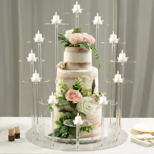 Acrylic Cake Stand with 12-Arm Tiered Cupcake Holders 29" Clear