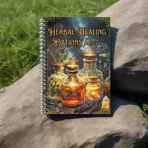 Herbal Healing Guide Book, A5 Spiral Notebook, Spiral Notebook Journal, Herbal Medicine Recipes, Unique Gift Idea, Explore 24 Herbs for Immunity & Stress Relief
