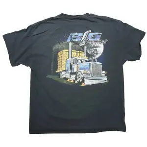Back Print - Semi Truck Black Big Strapper Rig Graphic Tee