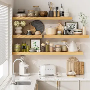 Wood Plastic Floating Shelf, Wall Mounted Shelf, Wall Mount Fireplace Rack, Country Farmhouse Style, Suitable for Bathroom Kitchen Office Decor, Wall Organizer Shelf