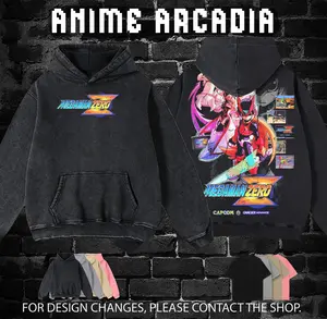 Anime Arcadia Megaman Zero Hoodie 100% Premium Cotton Oversized Fit Pre-Washed Classic Top American Made Unisex