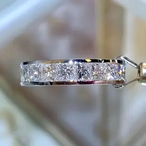 [Luxury Eternal Ring] Luxury Stainless Steel Eternal Ring - 1pc Complete Round 4mm Square Set with Cubic, Engagement Wedding Ring, Valentine's Day Gift