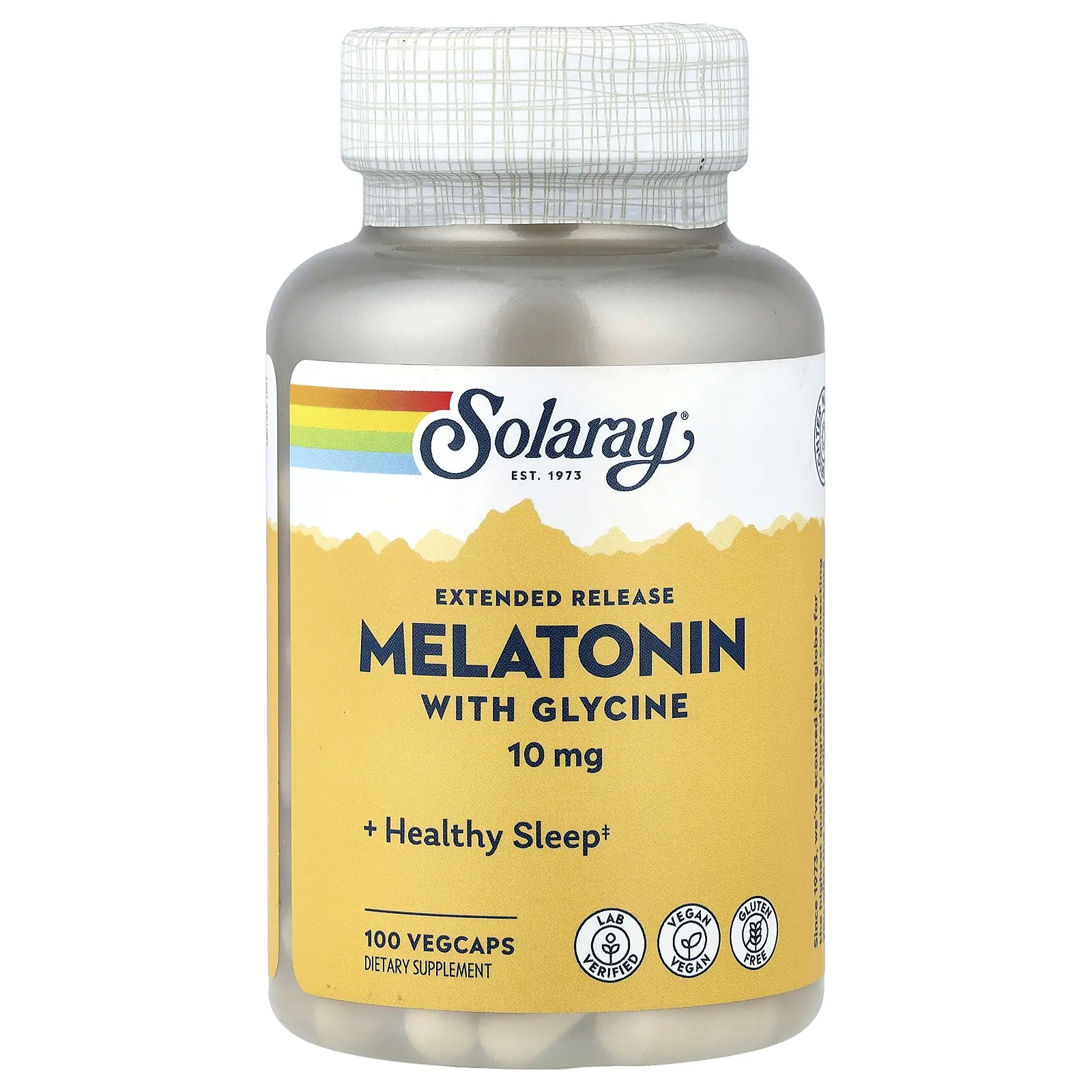 Solaray Extended Release Melatonin With Glycine, 100 VegCaps