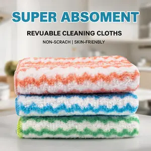 10 Counts Kitchen Dish Towels, Super Absorbent Washing Dishes Kitchen Towels, Soft Dish Rags for Drying Dishes Kitchen Cleaning Clothes, Random Color