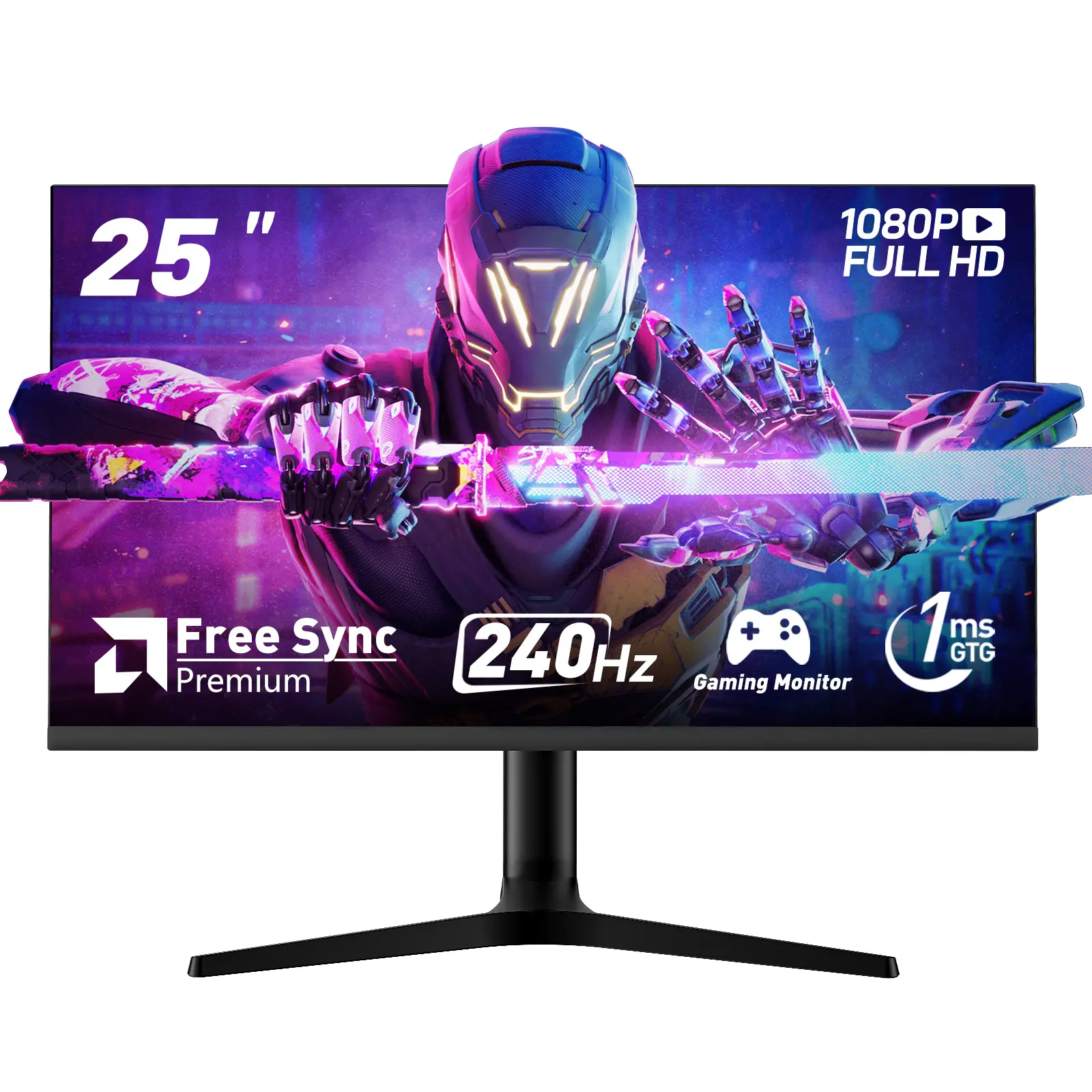 ReHisk 25" FHD 1080P 240Hz Gaming Monitor - 1ms VA Panel, HDR10, 92% sRGB, Frameless Computer Monitor, HDMI2.0 & DP1.2, VESA Mountable, Low Blue Light Eye-Friendly PC Accessory, Gaming Monitors