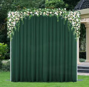 14 ft x 57" Chiffon Event Backdrop Curtain Drape Panel - Hunter Green/Holly Green (1pc)