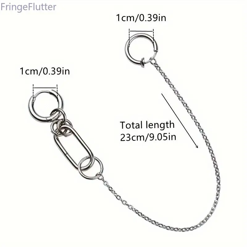 Punk Style Non-Piercing Lip Chain & Nose Chain Earrings | All-in-One Cool Clip-On Jewelry