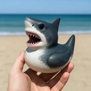 Halloween Resin Shark Duck Statue, Ocean Series Figurine, Unique Whimsical Design Decorative Sculpture, Resin Animal Sculptures, Perfect Gift for Halloween Fans