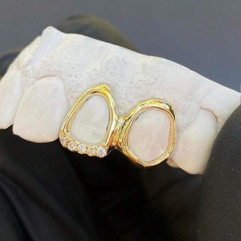 Hollow Oral Tooth Grillz Set with Zirconia Stones Double Top & 4 Hollow Bottom Teeth Hip Hop Street Style Unisex Jewelry Accessories Lightweight Silicone Festival Gift Hollow Oral Tooth Grillz Set with Zirconia Stones Double Top & 4 Hollow Bottom Teeth Hip Hop Street Style Unisex Jewelry Accessories Lightweight Silicone Festival Gift