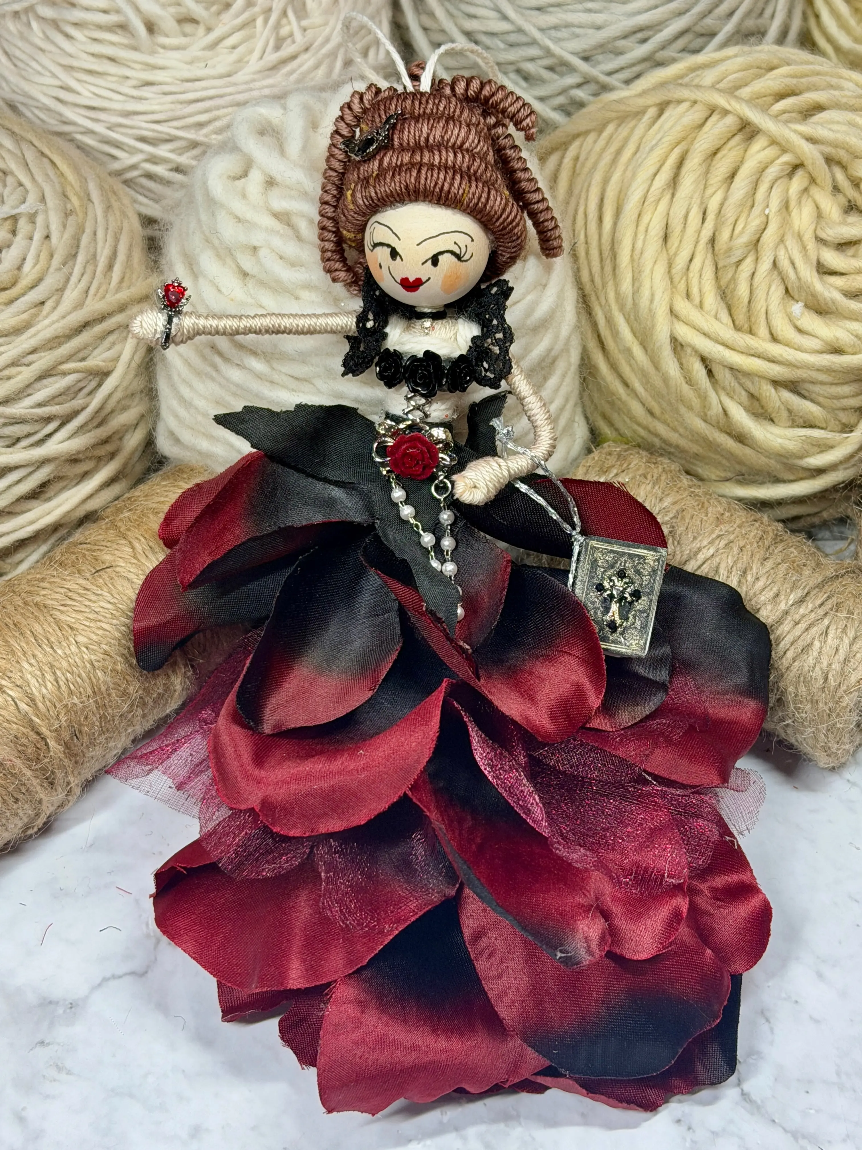 Lady Drusilla | Handmade One-of-a-Kind Collectible Art Doll | Spooky Darlings Collection