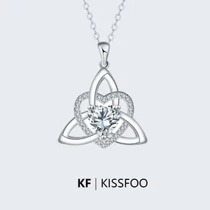 KISSFOO Witch Knot Heart Necklace for Women Celtic Symbol Protection Accessory