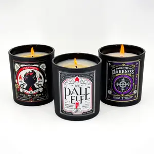 Companion Bundle 1 - 3 x 8oz Scented Candles - Astarion, Shadowheart, Karlach - 35hr Burn Time Each - Premium Natural Coconut Wax - Foil Labels