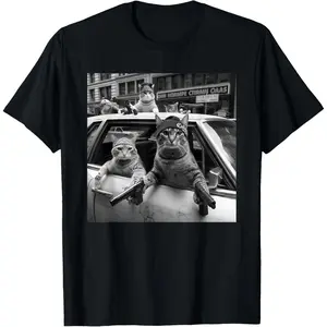 Funny Gangster Cats Street Design T-Shirt Graphic tees