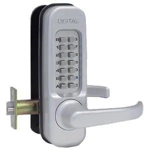 212 MAIN Lockey 1150-MG Mechanical Keyless Heavy Duty Lever Lock - Marine Grade, Passage Function, Adjustable Latch, Double Combo, Lever Handles, Magnet Proof Keyless Entry Lock