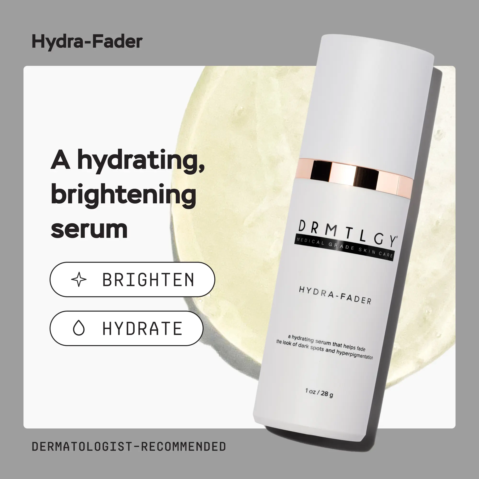 DRMTLGY Hydra-Fader 1 oz with Kojic Acid and Peptides Moisturizer Skincare DRMTLGY Hydra-Fader 1 oz with Kojic Acid and Peptides Moisturizer Skincare