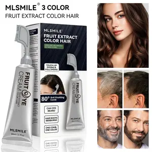 Plant-Based Hair Dye Comb - Gentle, Non-Irritating, Long-Lasting Root Touch Up Tool for Gray Coverage, Beard Coloring, Portable Application