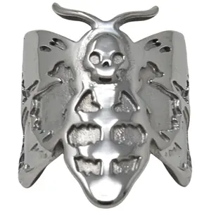 Steady Hands Death's-Head Hawkmoth Stainless Steel Adjustable Ring