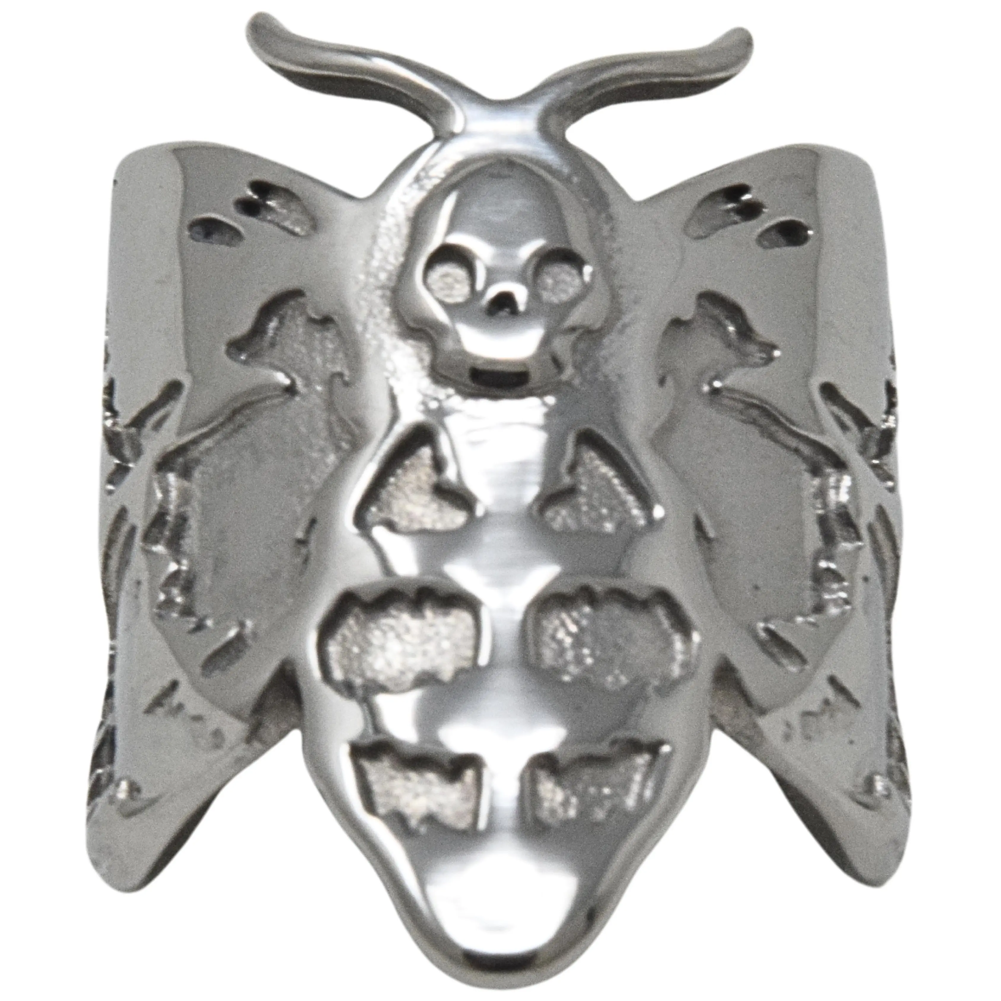 Steady Hands Death's-Head Hawkmoth Stainless Steel Adjustable Ring