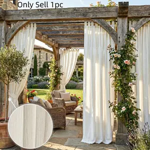 1pc Outdoor Linen-Style Sheer Drapes, Unique Strap Design, Ideal for Gardens and Gazebos, Premium Linen Texture, Comfortable and Flowy, Various Sizes Available