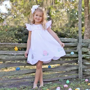 Precious Easter Eggs White Amelia Dress - Darling Easter Outfit for Girls