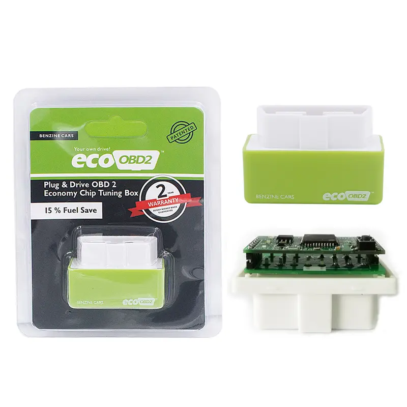 OBD2 Double Boards Chip Tuning Fuel Saver Plug-and-Drive Unit, Car Electronics Accessory with Eco Friendly Design, Voltage Spike Guard, Enhances Vehicle Power, Reduces Fuel Consumption, Lowers Carbon Emissions, Discreet Size, Dual Board Chip Tuning Techno