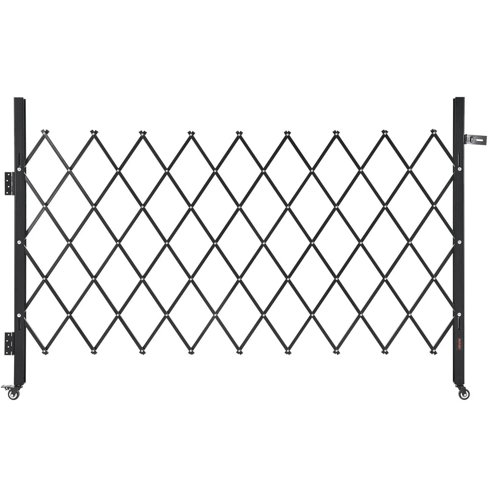 【SummerFinds】VEVOR Single Folding Security Gate, Lockable Scissor Gate with 360° Swivel Casters, Outdoor Barricade Steel Retractable Gates, for Entry Security, Garage, Warehouse & Pool, 74.80 x 51.57 in (W x H)