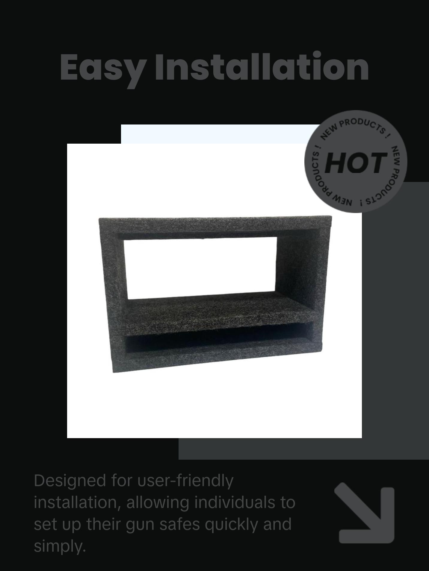 Magnetic Pistol Rack with Magazine Storage - Black Concrete Design for Easy Installation and Versatile Use