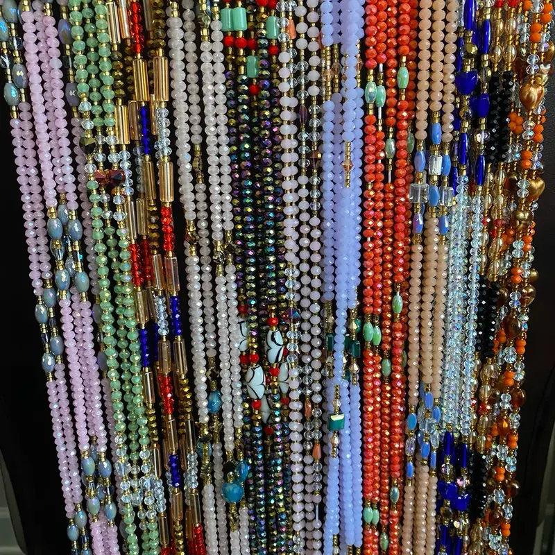 Crystal Waist Beads – Luxury Female Body Jewelry – Handcrafted Quality – Custom Fit Options Available (45”) – Add to Cart, Buy Now – Price Per 1 Waist Bead