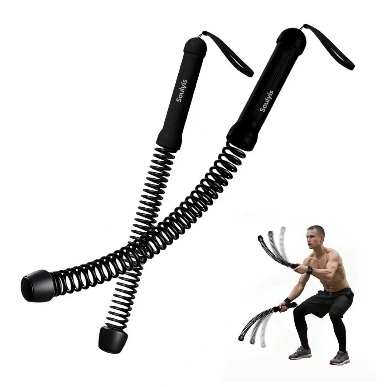Soulyis Cordless Battle Ropes for Home Gym - Cordless Training Rope Fitness Equipment for Men & Women, Weighted Workout Ropes for HIIT, Body Shaping,  Ideal for Fitness Enthusiasts Workout Equipment Training Equipment & Festival Gift