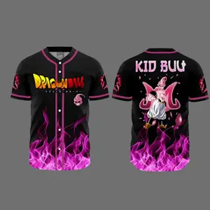 Professional Majin Buu Anime Baseball Jersey – Dragon Ball Button-Up Fan Shirt - Ready to Ship