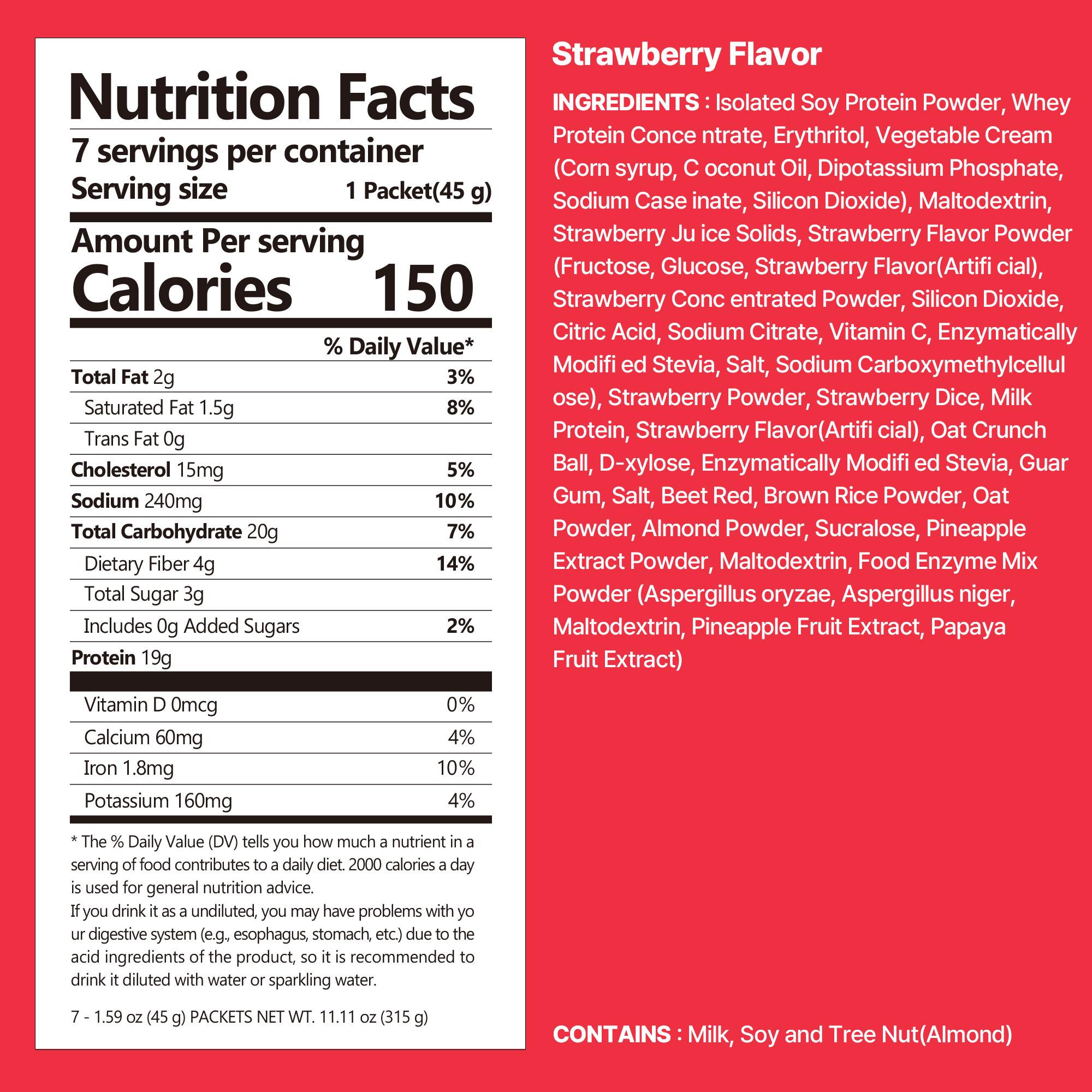 [Fullight Official] Flimeal Crunchy Protein Powder Duo Pack (7p x 2), 20~22g Protein, Low Sugar & Keto-Friendly On-the-Go-Pack, Easily Digestible Preworkout Meal Replacement Drink