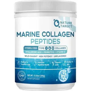 Marine Collagen Peptides Powder, Type I & III Collagen with Probiotics, Vitamin C & Hyaluronic Acid, Supports Skin, Hair, Nails & Joints, Wild-Caught Fish & Grass-Fed Bovine, 35 Servings