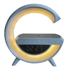 Led Wireless Charging Speaker 6 in 1 Music Ringtone Wireless Charging Seven Color Selections Bed Side Clock Alarm Clock FM Radio