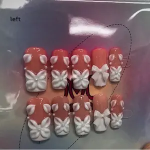 Hailey(11658)gc.21$ for 4 pairs nails with 3D decorated press-on nails