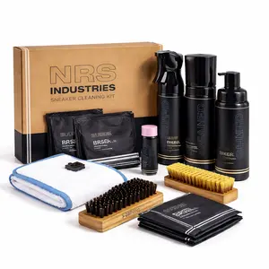 Premium Shoe Cleaning Kit | Stain & Dirt Remover | Great for Sneakers - Boots - Suede - Leather | Includes Foam Cleaner - Spray - Wipes - Brushes - Towel