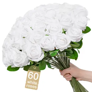 Artificial roses with long stems, made of silk.Perfect for DIY wedding bouquets, table centerpieces, home decor, and floral arrangements. Realistic fake flowers suitable for Valentine’s Day, Mother’s Day, Halloween, Christmas and other decorative events.