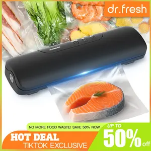 Dr.Fresh Vacuum Sealer Machine, DR V10 Mini Vacuum Sealer for Food Fast-Compact/Multi-Functional Food Vacuum Sealer with External Vacuum System, Portable Vacuum Sealer, Space & Energy Saving Design [Updated 2025]