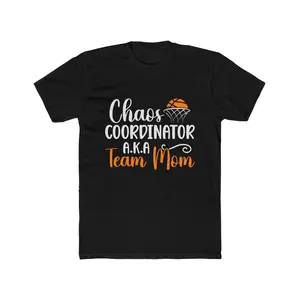 Basketball Mom Crew Tee, Unisex Cotton T-Shirt, Team Mom Shirt, Chaos Coordinator Apparel, Gift for Sports Moms, Basketball Family Wear Casual Comfort
