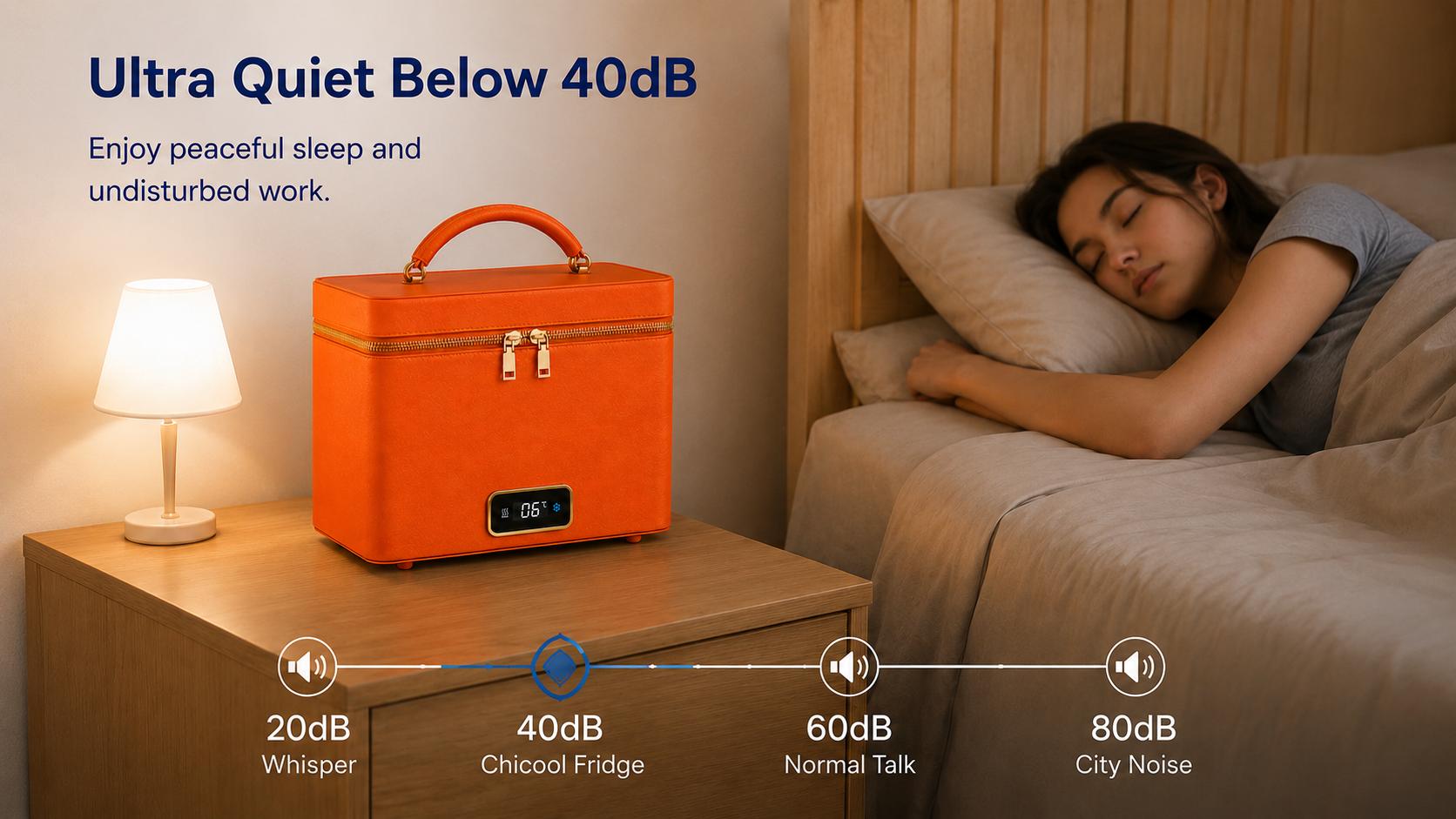 CHICOOL 5L Mini Fridge, Small Portable Cooler and Warmer with Quiet Operation, AC/DC/USB Powered for Skincare, Road Trips & Camping, Dual Temp., Rectangular, Semiconductor, Dual Mode, Cool/Warm