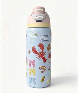 Owala 32oz Cute Pastel FreeSip Water Bottle Insulated Stainless Steel Travel Mug Leak-Proof Keeps Drinks Cold 24H Portable Tumbler Drinkware Flasks Lid Portable Bottled Stylish Stylish