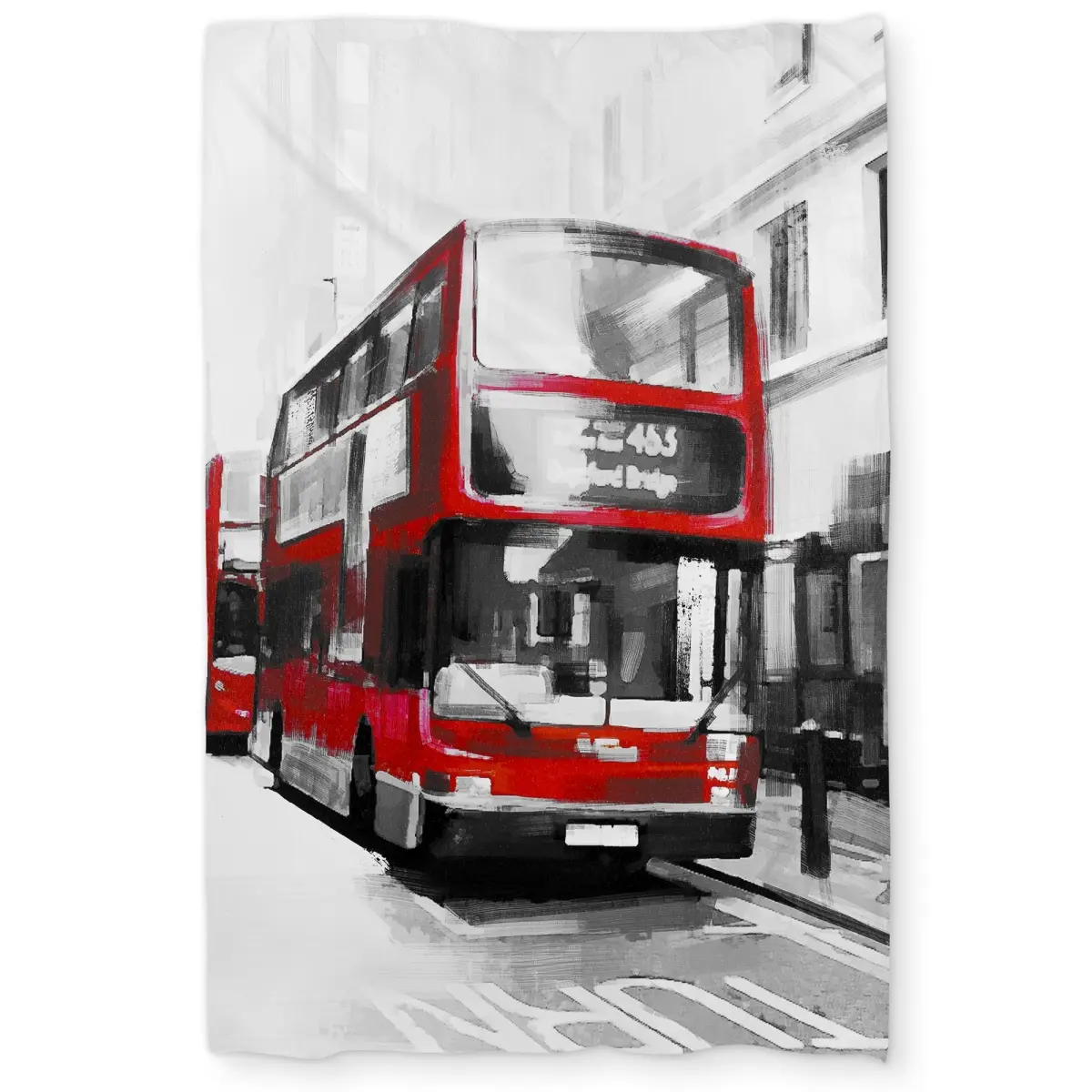 Begin Home Decor C1DCTXLWHZCPSG London Theme Red Microfibre Duvet Cover - Twin XL, Modern, Contemporary Pattern, Printed Face, Urban Charm, Machine Washable Bedding for Bedrooms