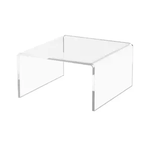 Clear Acrylic Riser Display Stand 6 Inch Wide x 6.25 Inch Deep Elongated Products Merchandising Bench Plexiglass Retail Stores Pedestal Counter or Tabletop Decor Platform by 321 Plastics