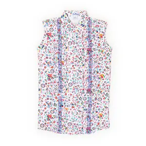 Guayabera - Otomi & Blue Sleeveless Dress