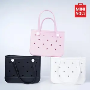 Miniso Classic Middle Size Handheld Bag – Stylish, Durable, Versatile for Daily Use, Snacks, Essentials & Summer Beach Travel