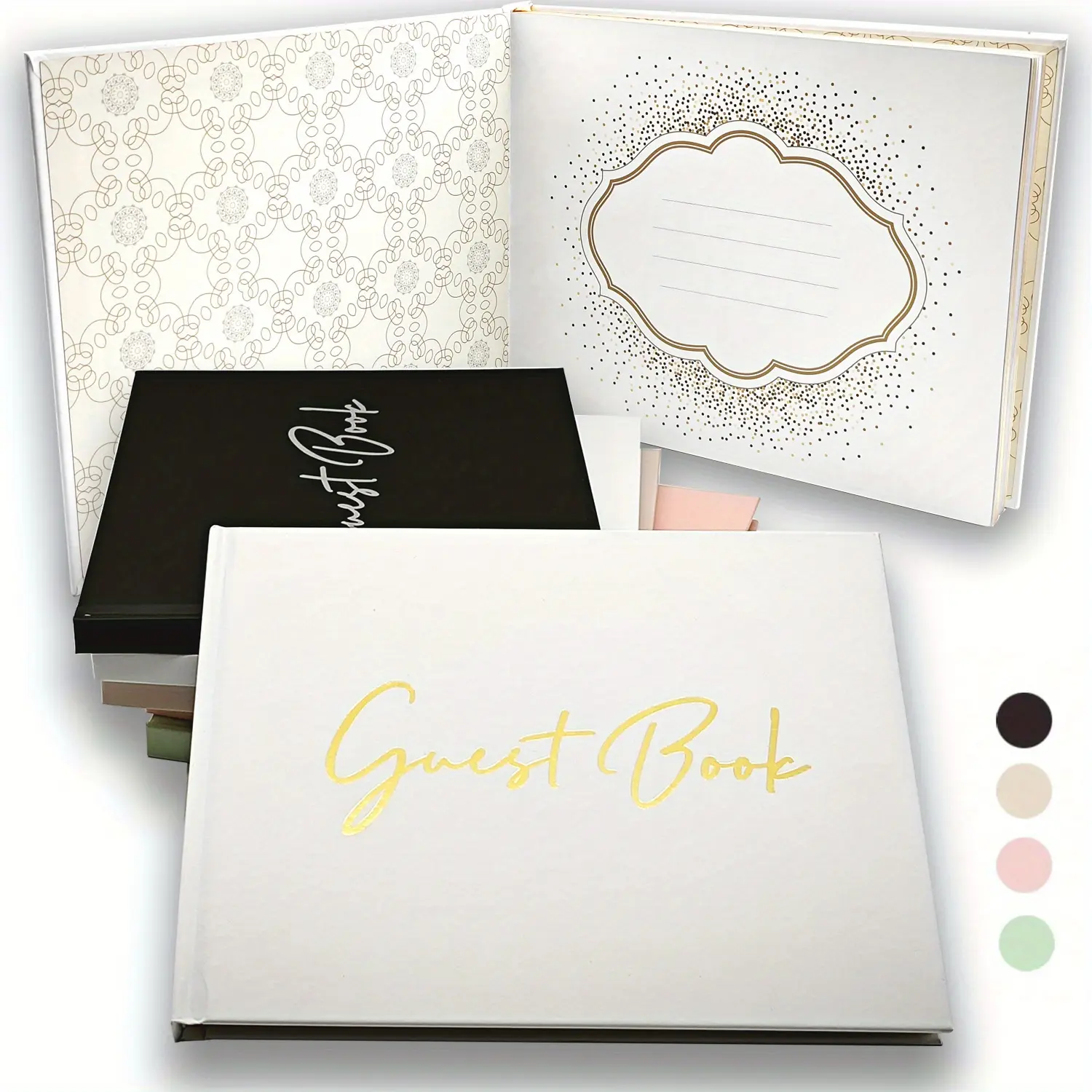 Wedding Guest Book, 1 Count Elegant Design Guest Book Weddings Reception, Wedding Sign in Book for Wedding, Baby Shower, Anniversary, Birthday