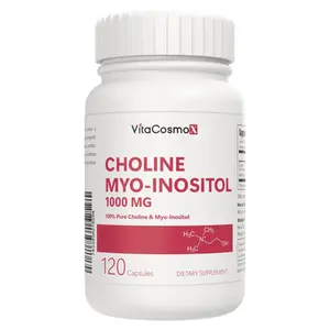 VitaCosmoX Choline & Inositol 1000 mg – 120 Vegan Capsules for Brain & Cellular Support | Daily Dietary Supplement