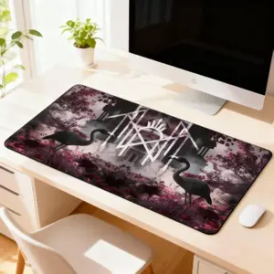Ancient Tomb Crane Design Gaming Mouse Pad, Computer Mouse Pad, Mouse Mat, Aesthetic Desktop Decor, Multi-Size, for Laptops, Desktops, Work, Home, Kids Gift