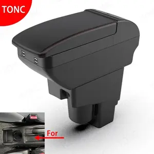 For Honda Jazz Armrest box For Honda Fit Jazz 1 Car Storage Box Interior Accessories with USB and Cup Holder 2003 2004~2007